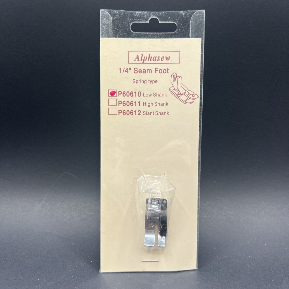 Alphasew 1/4" Seam Foot #P60610 Low Shank Spring Type